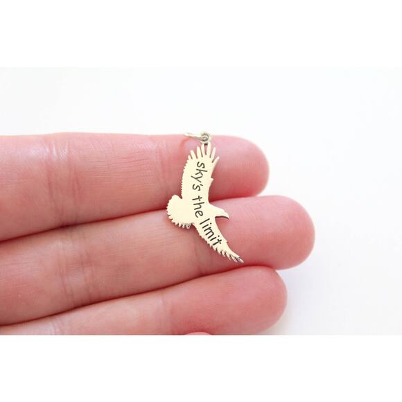 Sterling Silver Sky's the Limit Eagle Charm, Eagle Charm - Picture 1 of 4